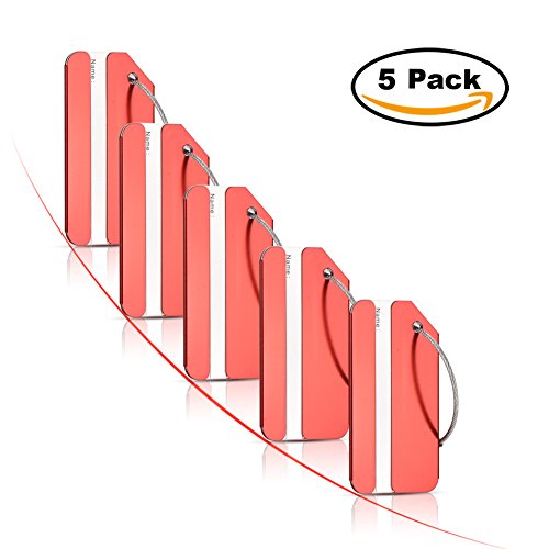 Aluminum Luggage Tags Travel ID Labels with Privacy Cover, Suitcase Bags Tags