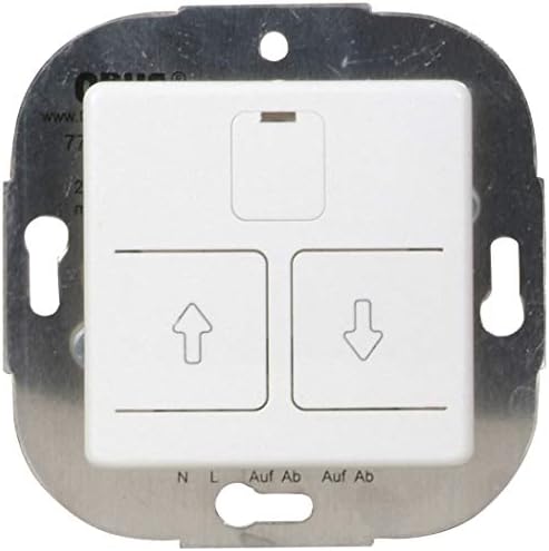 Opus 512.614.37 El.Roller Shutter Switch with Cover 230 V, Max. 750 VA, Polar White