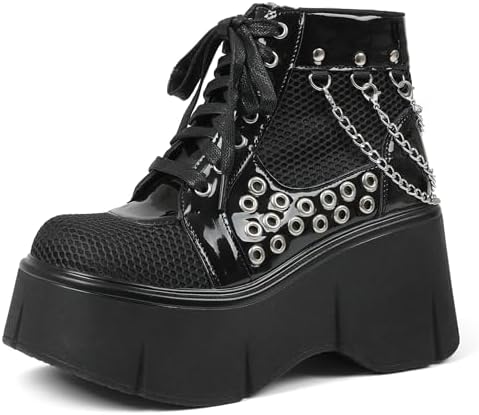 Amazon.com | GURURU Original Y2K Goth Platform Boots - Punk Chunky