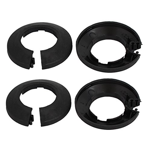 uxcell 32mm Plastic Wall Flange Radiator Water Pipe Cover Collar Black 4pcs