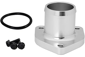 HiwowSport Billet Aluminum Thermostat Housing for 1999.5-2003 Ford Powerstroke 7.3L Thermostat Housing with Leak Proof Seal Silver