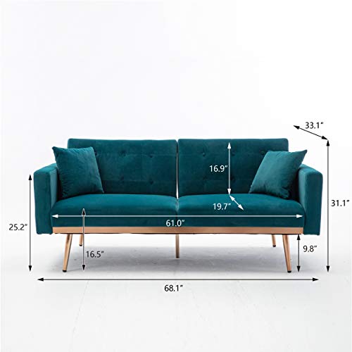 Convertible Futon Sofa Bed GoTen GSB01 (2020) Modern Velvet Sectional