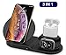 MQOUNY Wireless Charger,3 in 1 Wireless Charging Stand for Apple Watch,Charging Station for Airpods,Fast Wireless Charger Dock for All Qi Phones (Black)