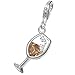 Dreambell 925 Sterling Silver Wineglass Drink Cup Brown Cz Crystal Dangle European Lobster Clip On Charm