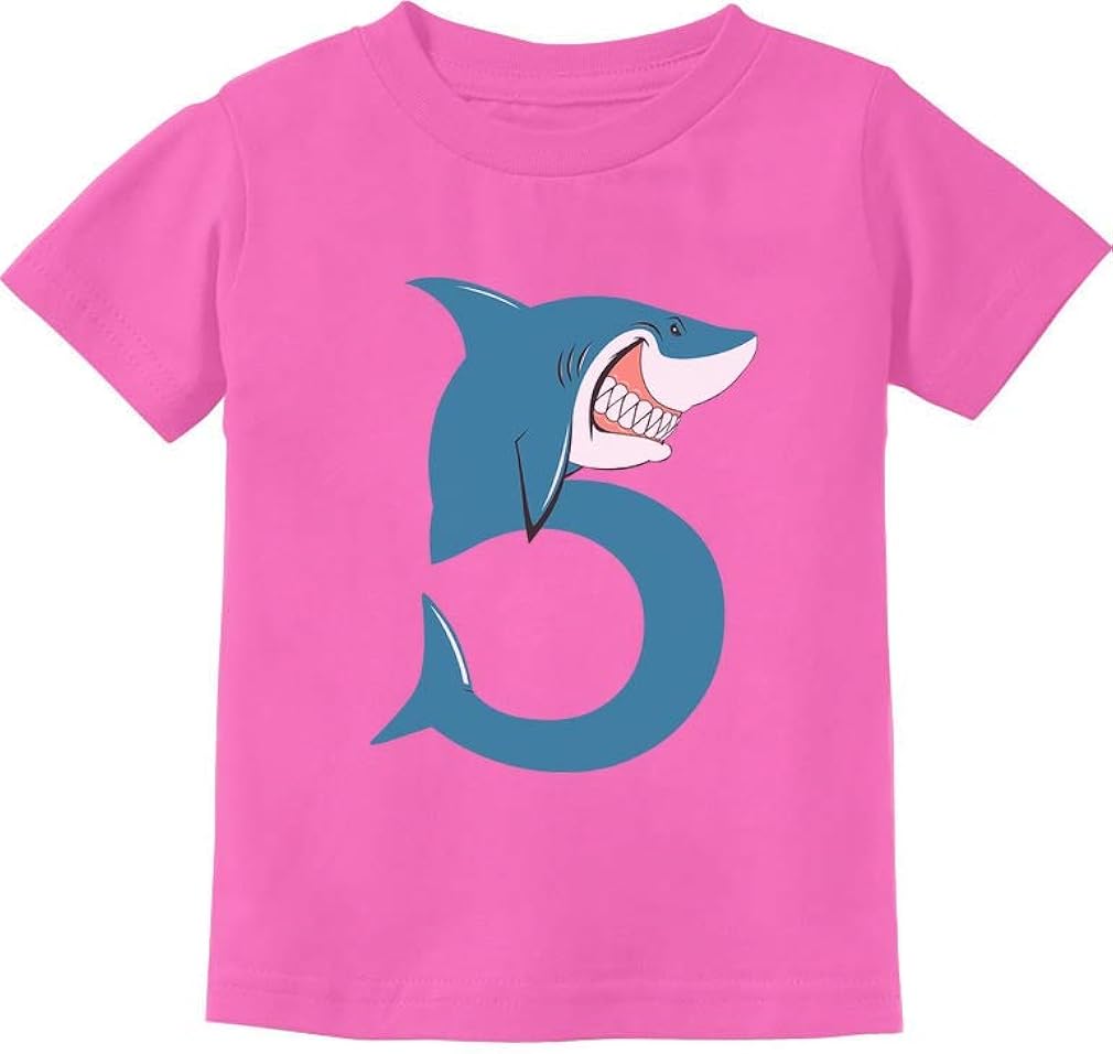 TeeStars - 5th Birthday Shark Party Gift for Five Year Old Toddler Kids T-Shirt