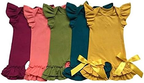 Kaiya Angel Newborn Infant Baby Girl Jumpsuit Romper Cotton Print Long Sleeve 6-9 Months (3 Months, Army Green)