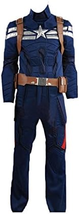 Cosplayfly Men Captain America Steve Rogers Fancy Dress Outfit Halloween Cosplay Costume Adult (Male XL)