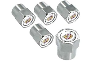 License Frame Inc. Cadillac Logo Chrome Valve Cap Covers