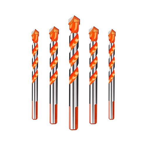 Multi-Purpose Drill Bit, 5PCS Carbide Twist Drill Bits Sturdy Masonry Drill Bits For Metal, Wood, Block, Brick, Soft Tile and Plastic/6+6+8+10+12 mm