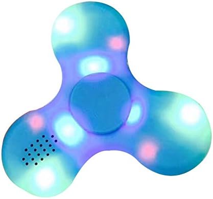 Fashionwow LED Light Bluetooth Speaker Anti-Stress Fidget Hand Tri Spinner EDC Gyro Toy (blue)