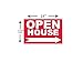 Open House Sign Kit - 3 Double Sided Signs & 3 Heavy Duty Stakes - Red Property Signs 18
