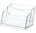 Hamosky Business Card Case Holder, 2 Tier Clear Business Card Holder Display, Plastic Business Card Stand Business Card Organizer for Office(1 Pack)