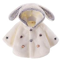 Happy childhood Newborn Infant Baby Girl Faux Fur Winter Cape Cloak Poncho Hoodie Ears Coat Thick Warm Clothes White 73