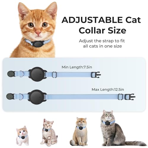 NozlaID Cat Tracker (iOS & Android) - Mini SmartTag Tracker for Cats Without Subscription - Waterproof Stretchy GPS Cat Dog Collar Locator (1 Pack)