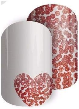 Change Of Heart - Jamberry Nail Wraps - Half Sheet - Sparkle Red Hearts & Polka Dots - Valentine's Day