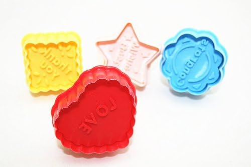Autek 4x 3D Geometric patterns Decoration Fondant Cake Cookie Mold Sugarcraft Plunger Cutter(3DMold-05)