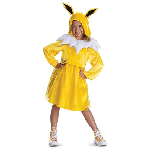 Disguise Pokemon Jolteon Costume Dress for Girls, Official Pokemon Outfit with…