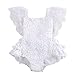 Baby Girls Lace Floral Cake Bodysuit Romper Jumpsuit Backless Sunsuit Outfits (3-6 Months, White)