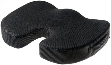 Supportive Seat Cushion | Comfortable Memory Foam Coccyx Pillow with Ergonomic and Orthopedic Design Relieves Back Sciatica and Tailbone Pain | Office Chair Cushion with Handle Anti-Slip Bottom