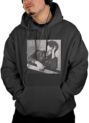 Xiaomaidou Mens Billy Joel Greatest Hits Volume I & Ii Casual Style Black Hoodies with Pocket