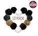 Kelly's Luxury SOft Faux Fox Fur Pom Pom Keychain Bag Purse Charm Silver Ring Fluffy Fur Ball PACK OF 12 (winter-12pack)