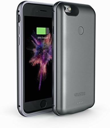 [Without Wireless Charging] iPhone 6 / 6S Battery Case, YOUSTOO 5000mAh Portable Charging Case for iPhone 6 6S (4.7 Inch) - Charcoal Gray
