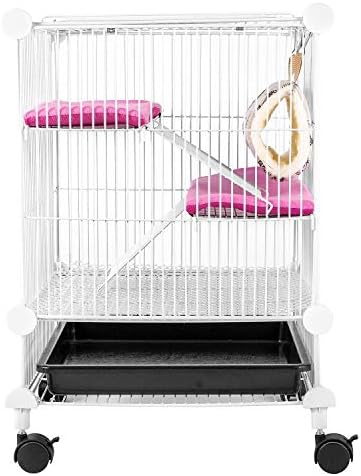 QCM Pet Hutch Cage for Hamster/Squirrel/Chinchilla/Guinea Pig/Rat or Other Small Animals Indoor, Expandable and Stackable, 14 x 14 x 22 in