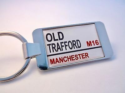 Man United Stadium Street Sign Keychain with Gift Pouch