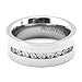 Will Queen 8mm White Titanium Classic Wedding Bands with Brilliant Diamond Inlay for Men High Polish Women's Engagement Tungsten Bands Flat Couple Matching Ring 10