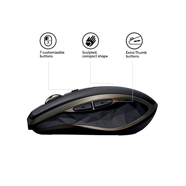 Logitech MX Anywhere 2 Wireless Mouse, Amazon Exclusive, Bluetooth and 2.4GHz Connection via Unifying USB Receiver, 4000…