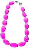 Itzy Ritzy Teething Happens Silicone Jewelry Baby Teething Necklace Pebble, Pink