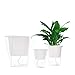 Vencer Self Watering Planter Pot(3 Pack) - for All House Plants,Herbs,African Violets,Succulents,Flowers or Start Seedlings,White,VF-038