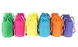 Neliblu Canvas Drawstring Favor Gift Bags Bulk Set of 12 Bright Vivid Colored Goodie Bags Sacks with Drawstring Closure for Party Favors and Supplies 7