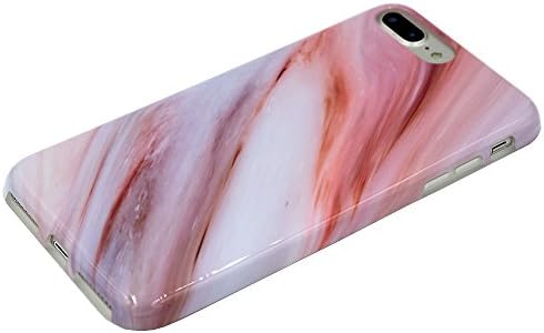 iPhone 8 Plus soft Flexible Fit Full Protection case / iphone 7 Plus Flexible TPU Case TPU Bumper Heavy Duty Marble Serie Back Cover Anti-shock for iPhone 7 5.5-Inch (pink)