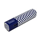 Halo Pocket Power Starlight 3000mAh Power Bank with Flash Light, Blue Chevron