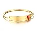 (Free Engraving) Stainless Steel Medical Alert ID Bangle Bracelet,Gold Plated,7.5