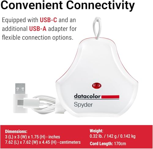 Datacolor Spyder Display Calibrator for Designers, Photographers and Content Creators, True Colors, OLED/LED Compatible, Simple Calibration Tool for Image Processing
