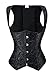 Charmian Women's Spiral Steel Boned Brocade Waist Cincher Underbust Corset Vest