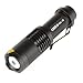 WindFire CREE XML-T6 U2 LED 1800 Lumens ZOOMABLE 5 Modes Flashlight Torch Lamp Mini 18650 Flashlight Torch (Black Flashlight with 2 Batteries and Charger)