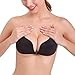 Aidoo Strapless Self Adhesive Reusable Padded Invisible Push Up Bra (Cup DD, Black)