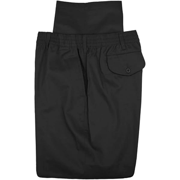 メンズウェア RUFFLOG WAIST BELT LONG PANTS BLACK Full Elastic Pant Big Mens Sizes, with Belt Loops, Zipper