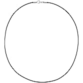 Auroris Genuine leather cord necklace black 2mm with stainless steel lobster clasp