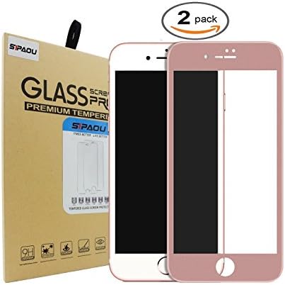 (Pack of 2)iPhone 6 Plus 6S Plus Screen Protector, SIPAOU Full Coverage Tempered Glass Screen Protector Film [Edge to Edge Protection] for Apple iPhone 6 Plus/ 6S Plus 5.5Inch, Soft Edge Rose Gold
