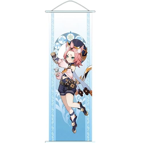 Flyshun Furina Wall Scroll Poster,Hanging Wall Art