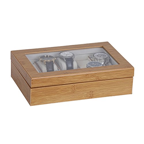 Mele & Co. Logan Glass Top Wooden Watch Box