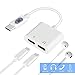 USB C to 3.5mm Audio Adapter, HiMusic 2 in 1 USB Type C Male to 3.5mm Female Stereo Earphone Dongle and Charging Adapter Compatible with Google Pixel 4/3/2XL,Galaxy S20+/Note 10/10+ and More(White)
