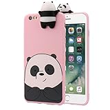 IPhone 7 Case, Transer 3D Cartoon Animals Cute Bare Bears Soft Silicone Case Skin For IPhone 7 4.7 Inch (Pink)