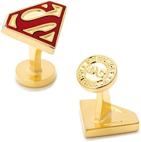 Gold Enamel Superman Shield Cufflinks