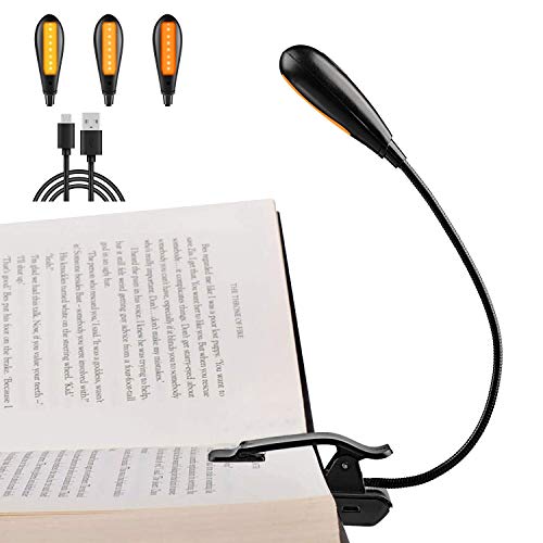 LOUTAN Amber Book Light for Reading in Bed Clip On Reading Light to