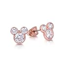 Disney Rose Gold-plated Crystal Mickey Mouse Head Stud Earrings